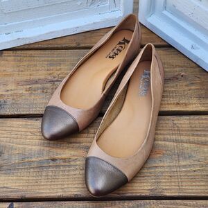 Korks by Kork Ease Women's Size 7.5M Leather Comfort Flats Tan Cap Toe Corpcore